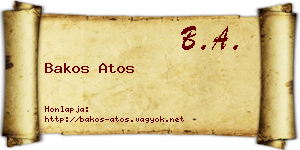 Bakos Atos névjegykártya
